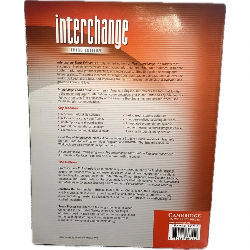 Interchange Third Edition Level‎ 1 Student's Book Jack C Richards Cambridge CD